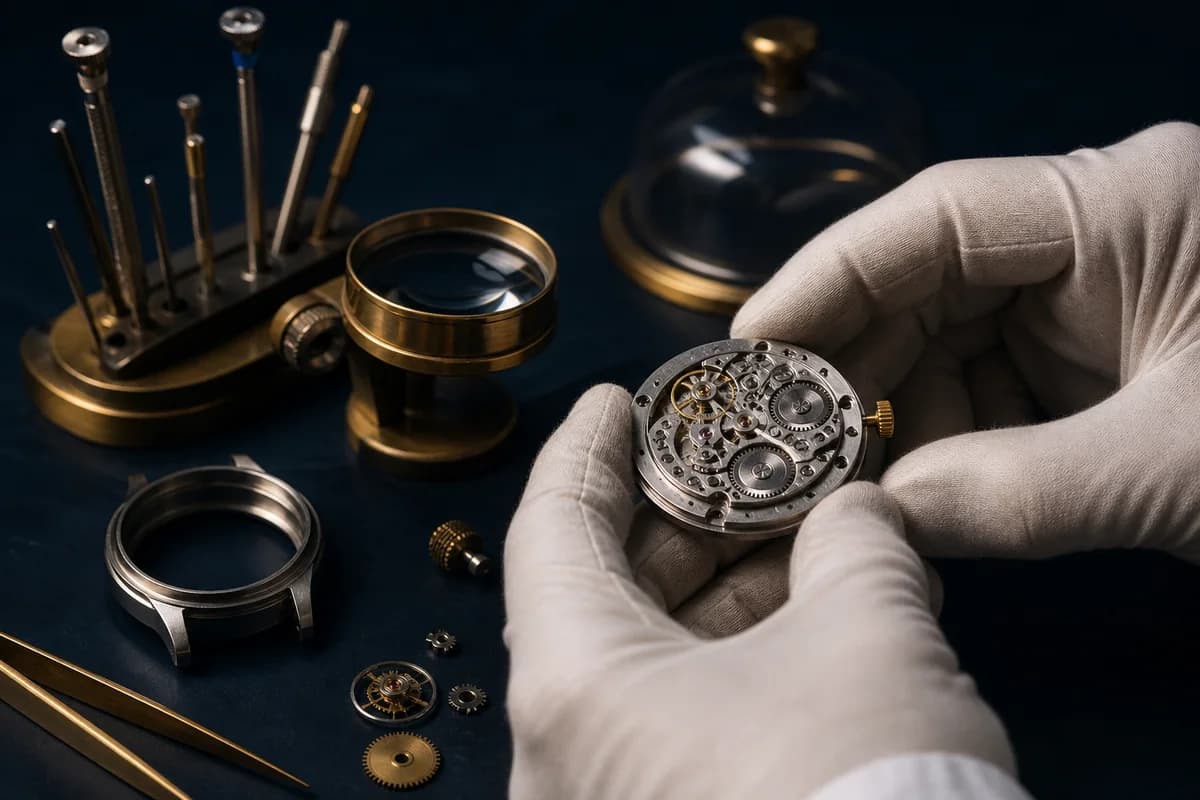 Servicevorbereitung an einer markenneutralen Uhr
